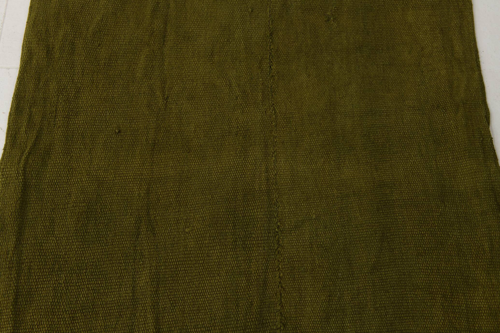 4x6 Army Green Vintage Kilim Rug, 114x184Cm