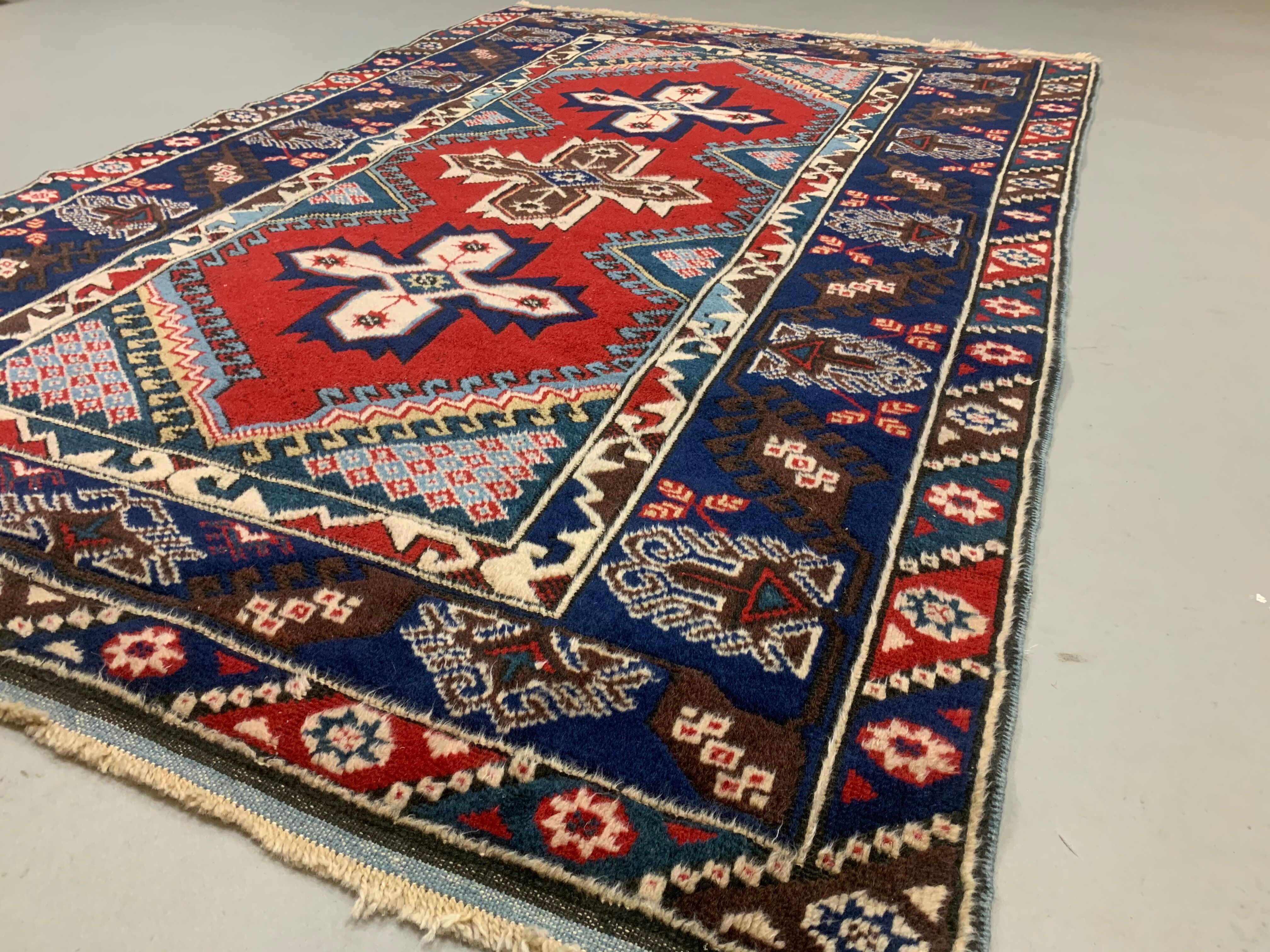 Turkish tribal rug veg dye 195x128 cm