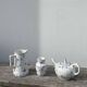 Antique Digoin Sarreguemines blue and white tea set