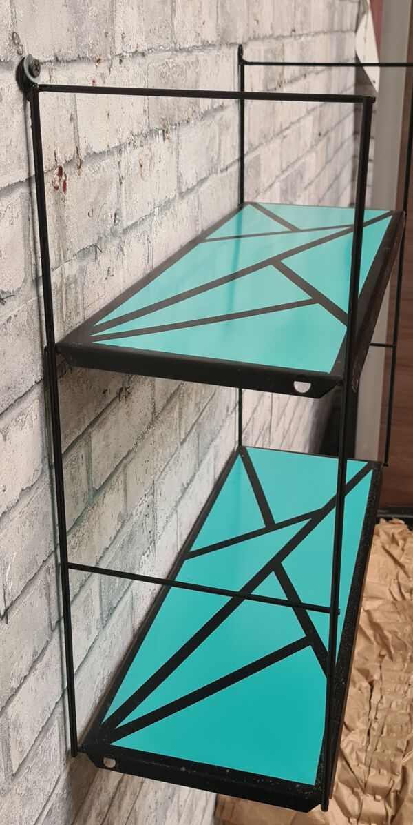 Etagere style string 1960 motif geometrique 48x58x17