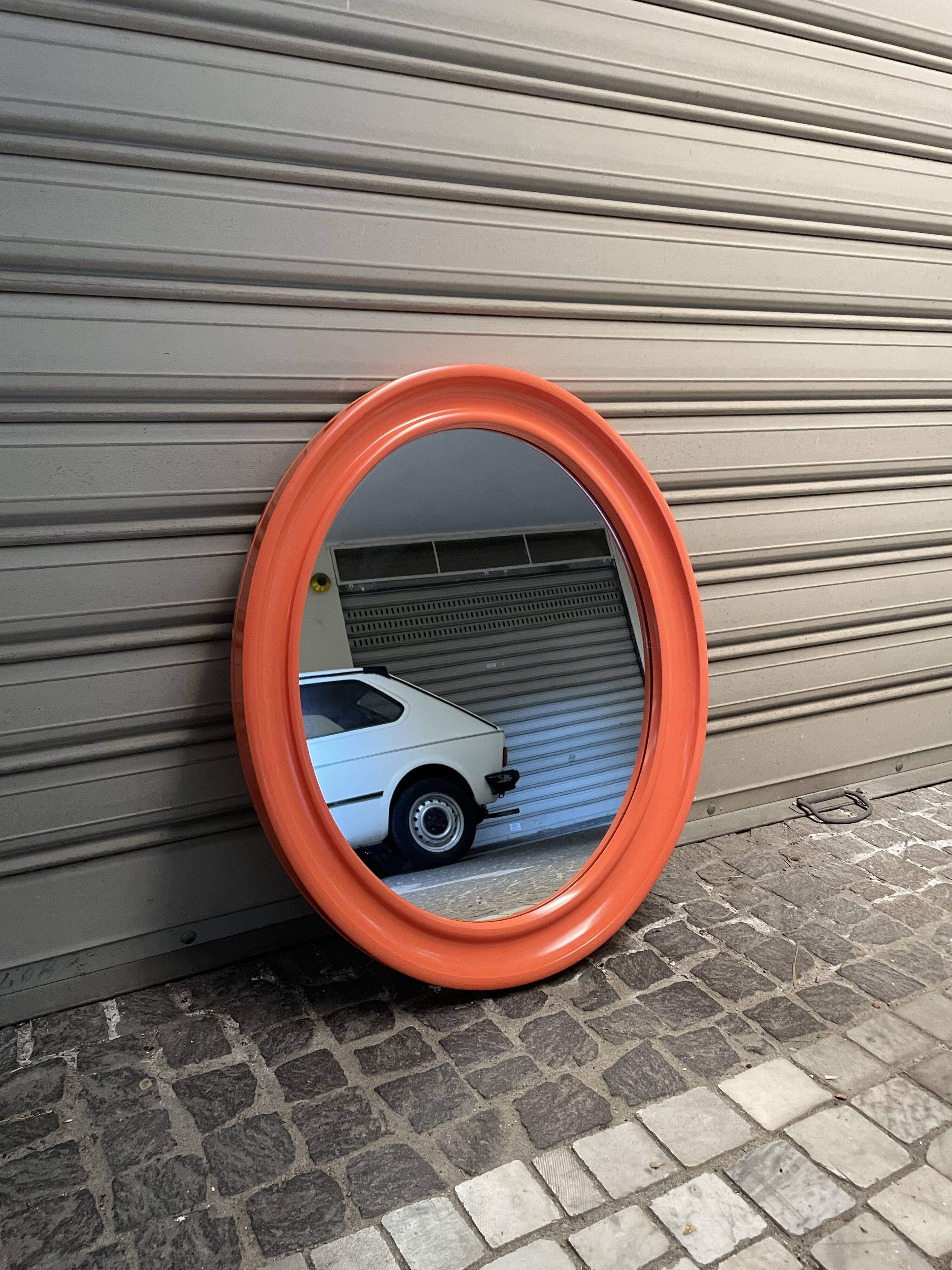 Orange oval mirror carrara&matta america