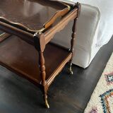 Wooden and brass rolling trolley