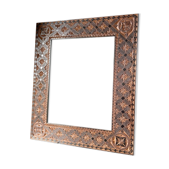 Antique Wooden Picture Frame with geometric carvings 42 cm x 355 cm