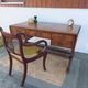 English lion paw desk and lyre armchair, leather, extensions