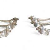 Vintage Knife Rests, Set of Six Silver Plated Dachshund Dogs, Italy, 20th-C