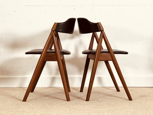 Set of 6 Danish chairs by Frode Holm (afrormosia wood)