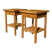 Paire de Chevets en Bambou - Circa 1970