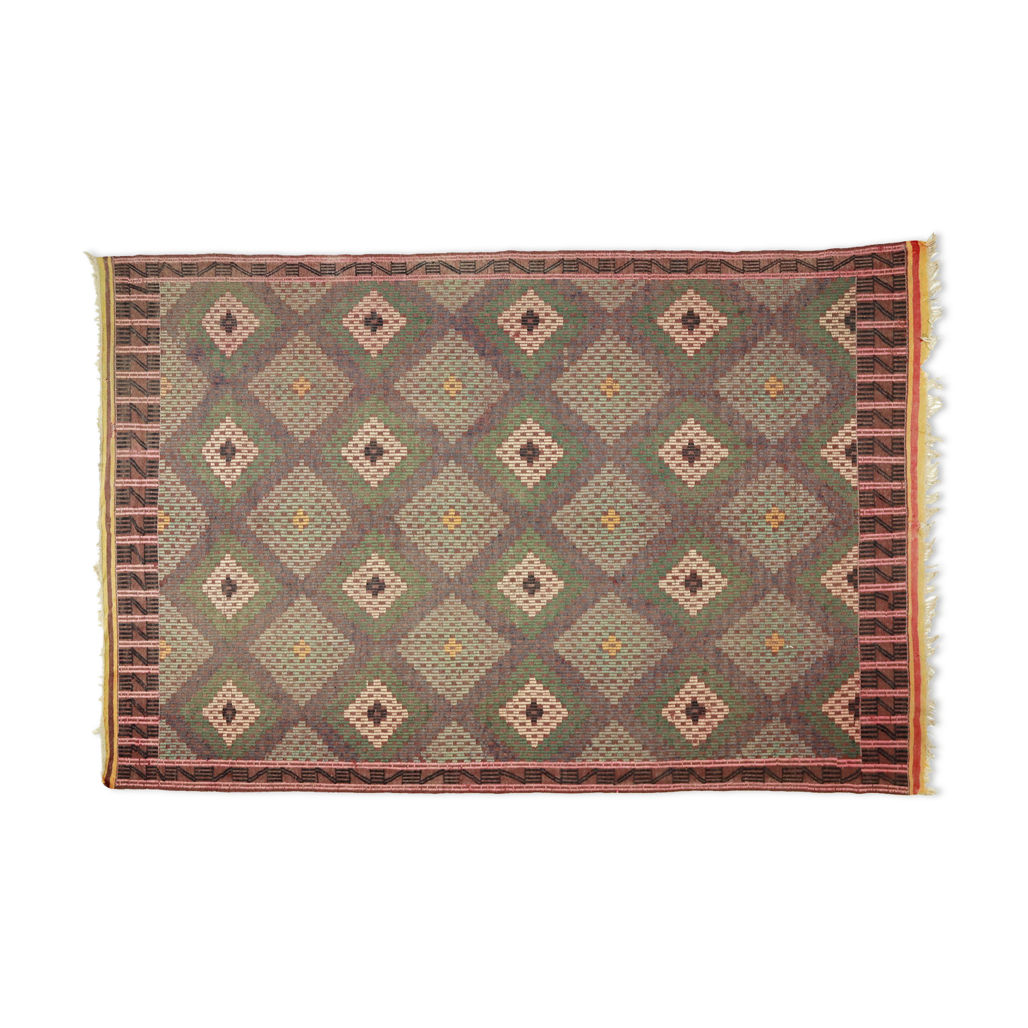 Anatolian handmade kilim rug 295 cm x 192 cm