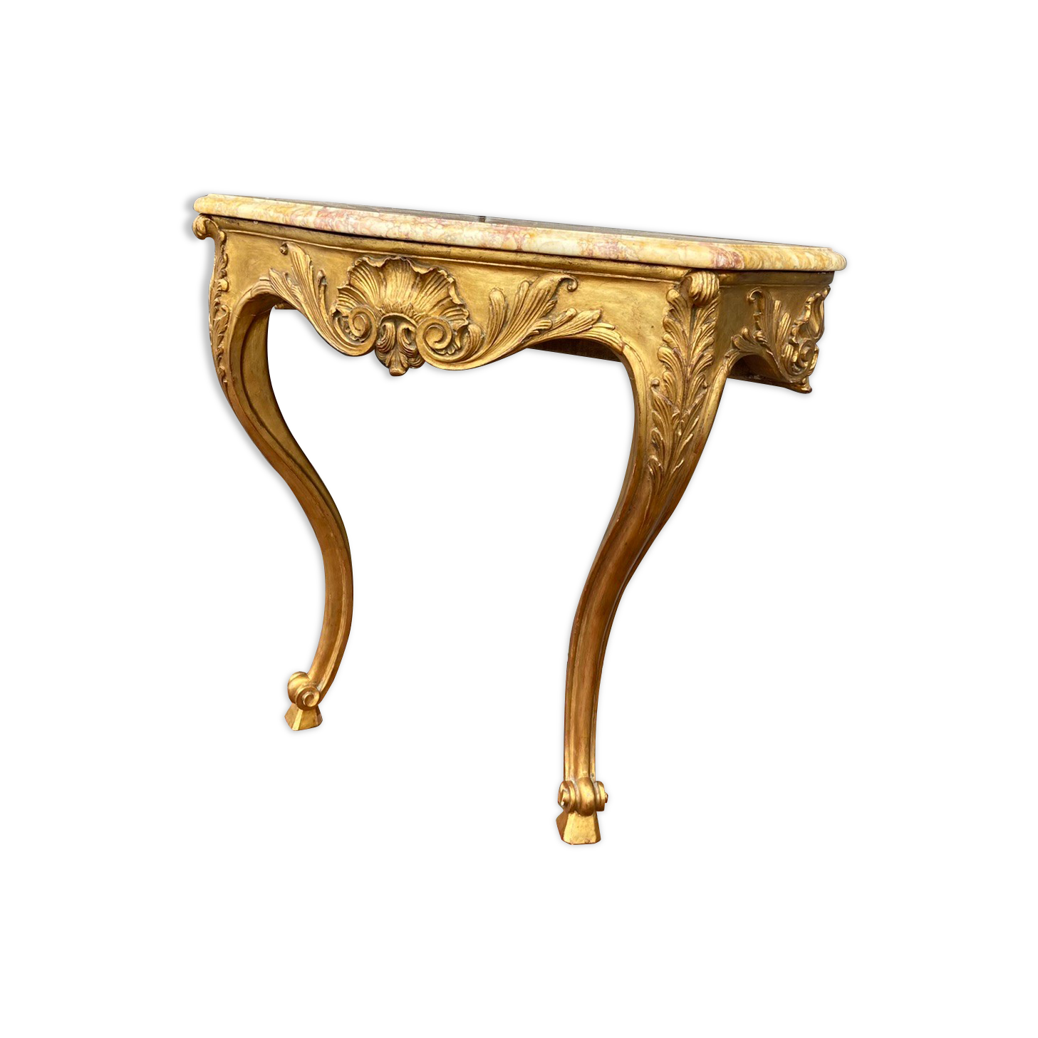 Gilded Wooden Console Louis XV Style