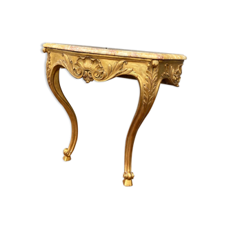 Gilded Wooden Console Louis XV Style
