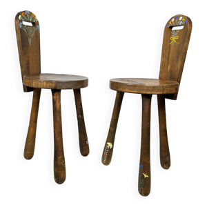Paire de tabourets vintage