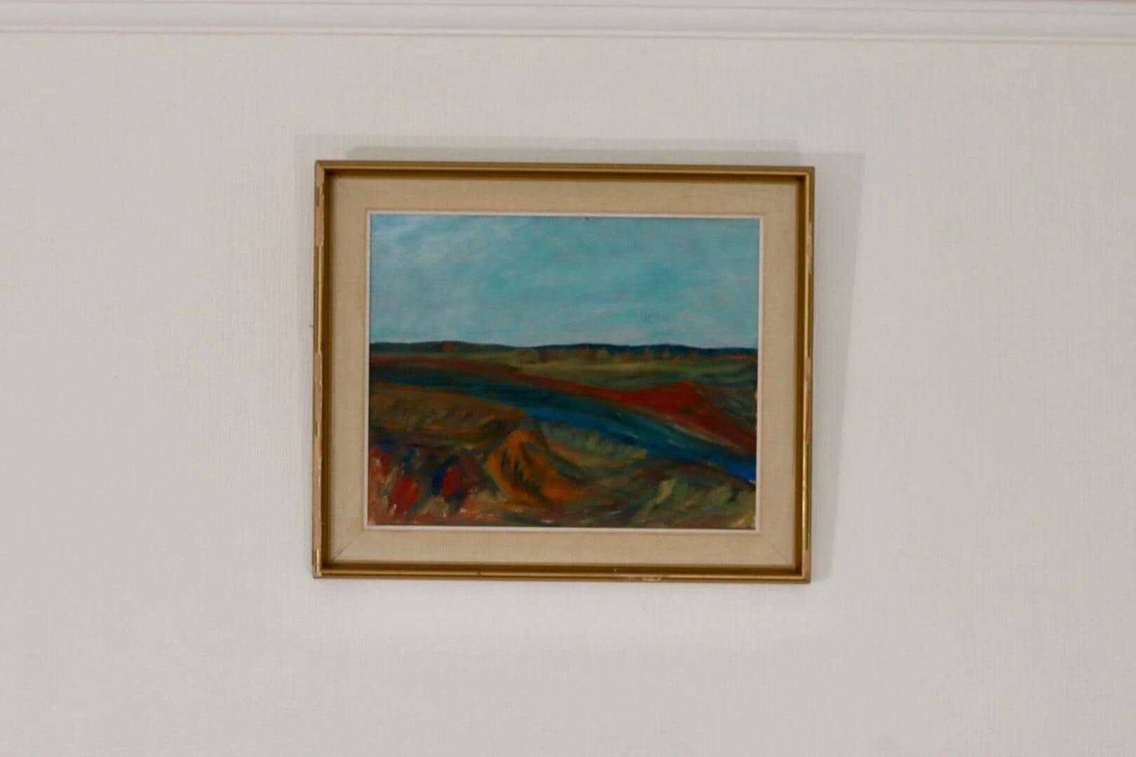 Original mid-century Swedish oil on panel – “Bold Landscape”