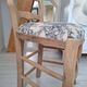 Country chair in blue toile de Jouy