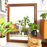 Vintage beveled wooden mirror 120x92