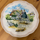 Flat plate earthenware old French ceramic vintage Almi collection