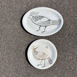 2 large vintage Robert Picault ceramic earthenware dishes