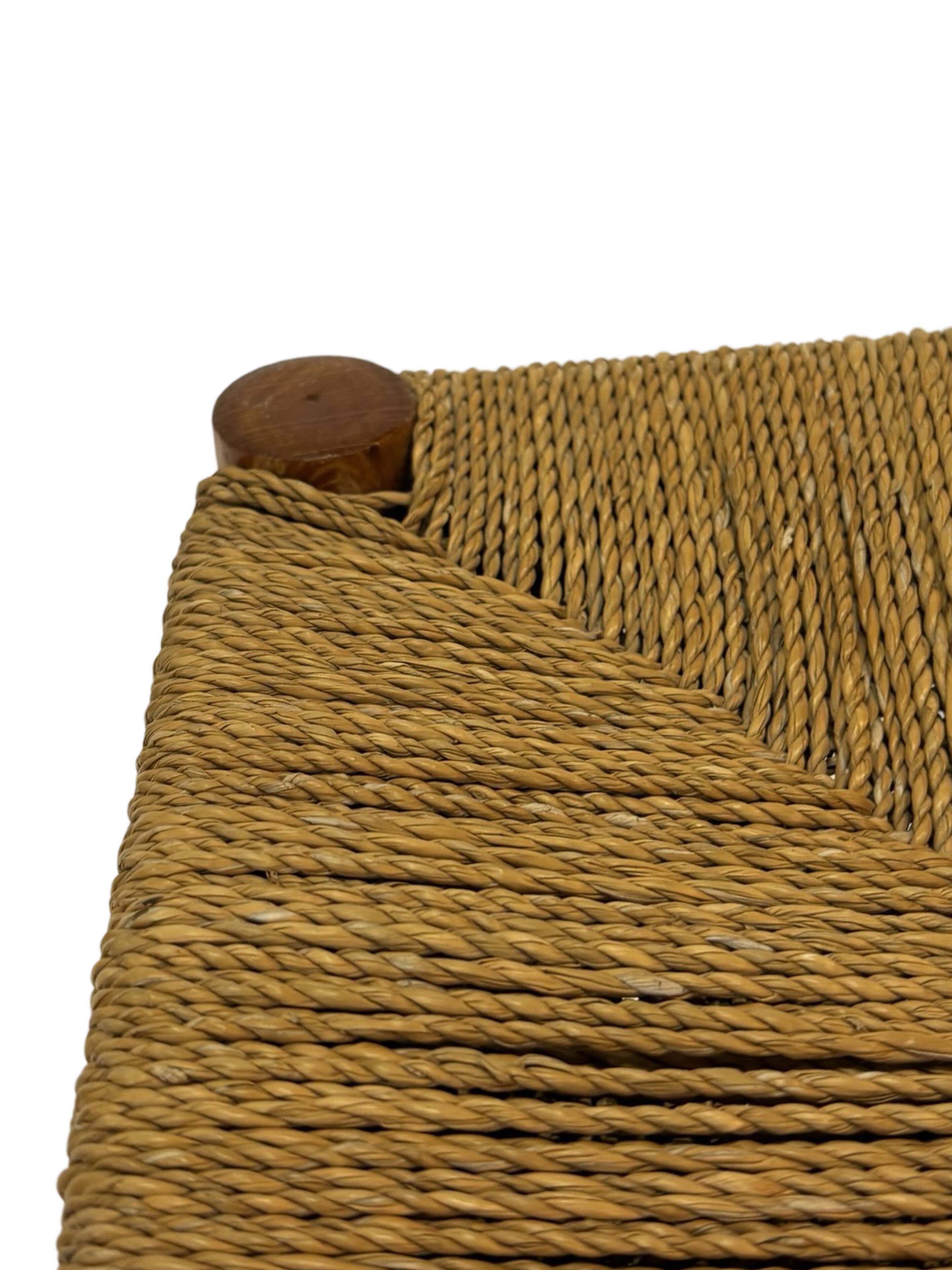 Vintage Stool Danish Papercord Rope Stool Mid Century
