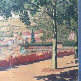 A.Cordeau "Promenade autour du lac" aquarelle