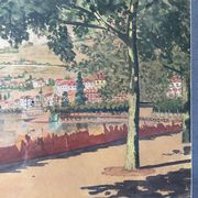 A.Cordeau "Walk around the lake" watercolor