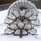 Paire de grandes appliques en laiton et cristal c. 1940s (57 cm)