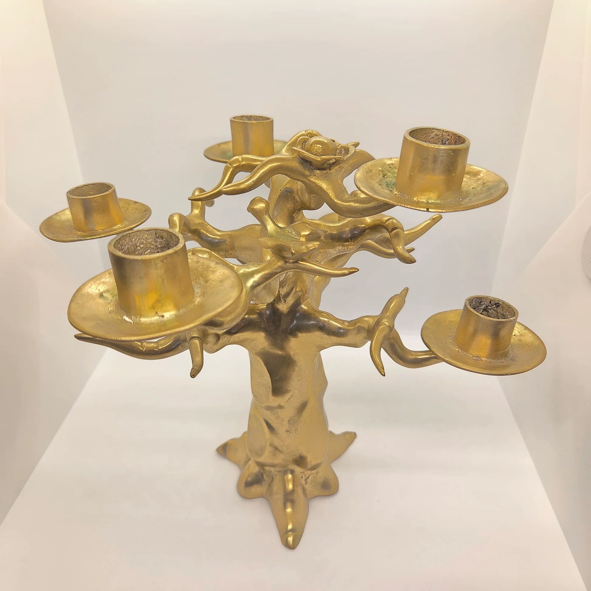 Chandelier baobab en laiton massif - pièce unique - ref 1411