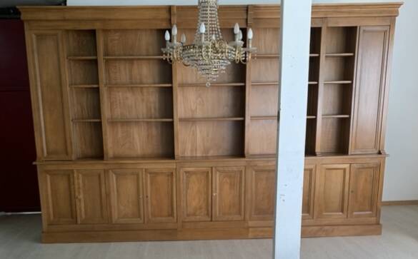 Library, solid wood wardrobe