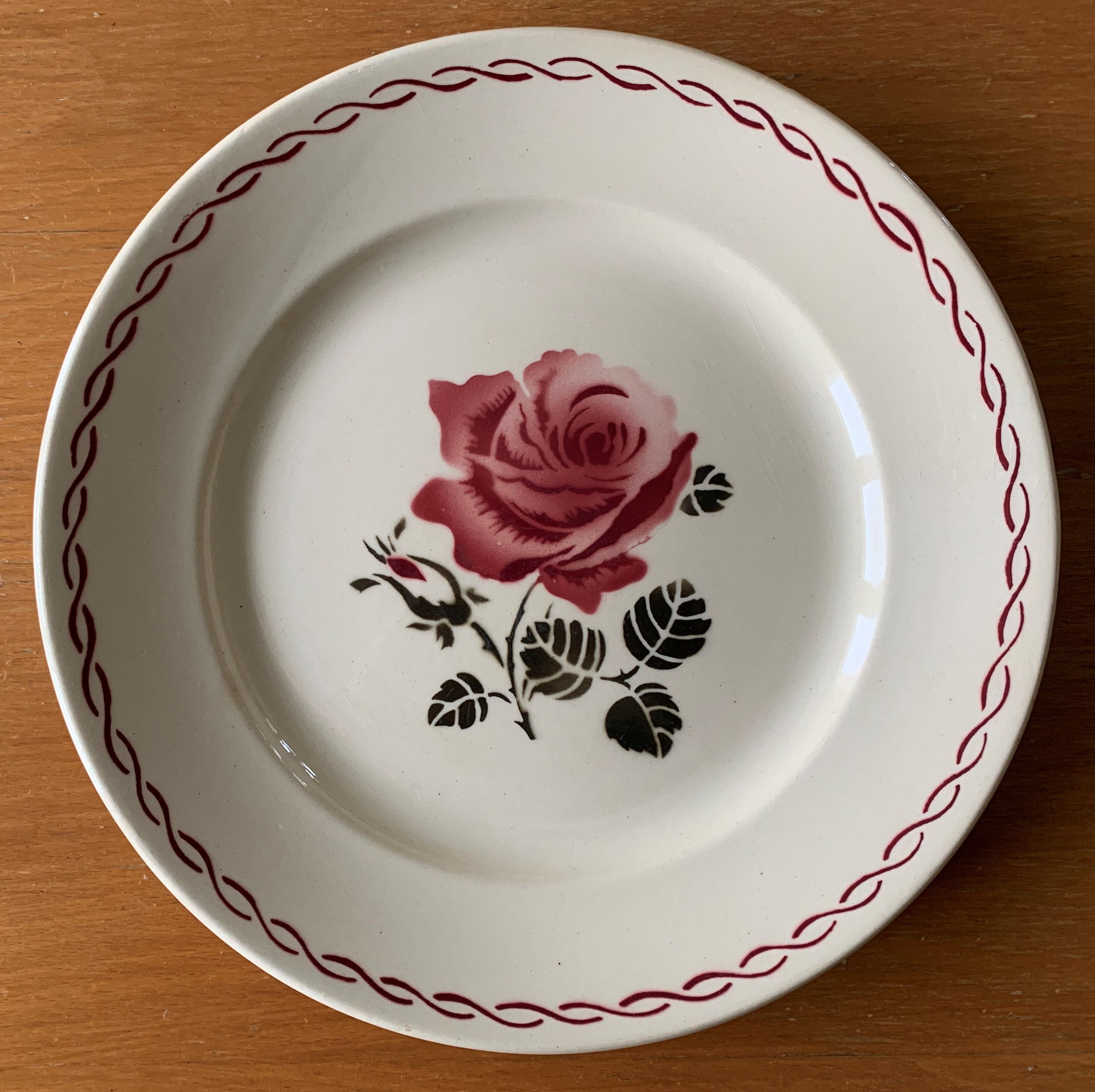 Set of 6 flat earthenware plates from Badonviller