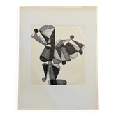 Modern composition drawing 1970 by François de Chabot