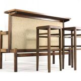 1970's home bar with 2 stools - vintage danish design mid century modern