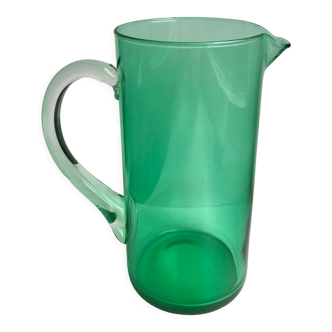 Green glass pitcher 70s