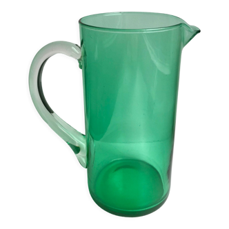 Pichet en verre vert années 70