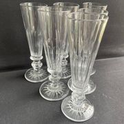 6 Baccarat/Saint Louis champagne flutes - Mid 19th century