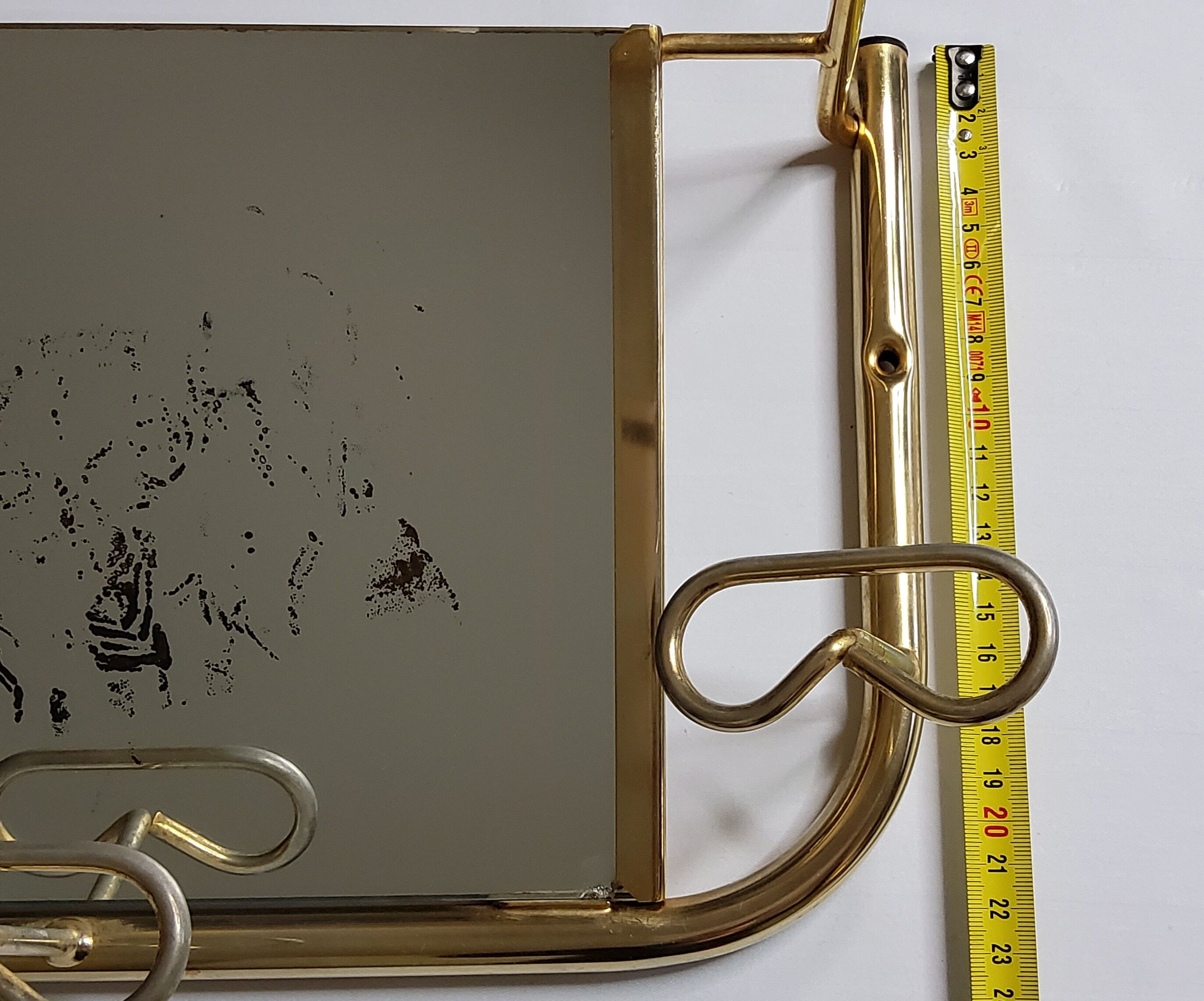 Wall coat rack in vintage gilded metal 60 cm