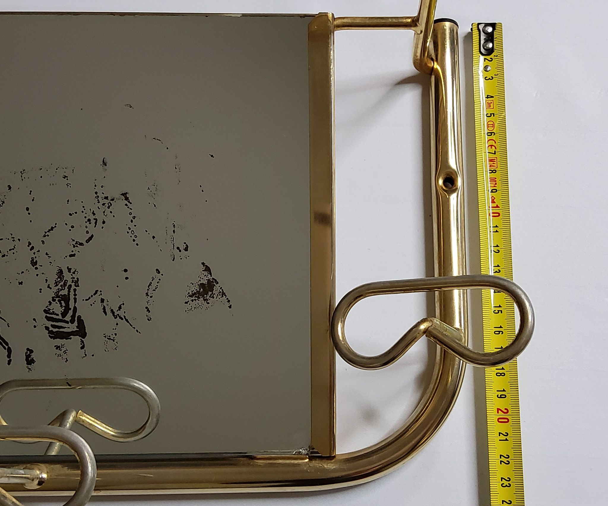 Wall coat rack in vintage gilded metal 60 cm