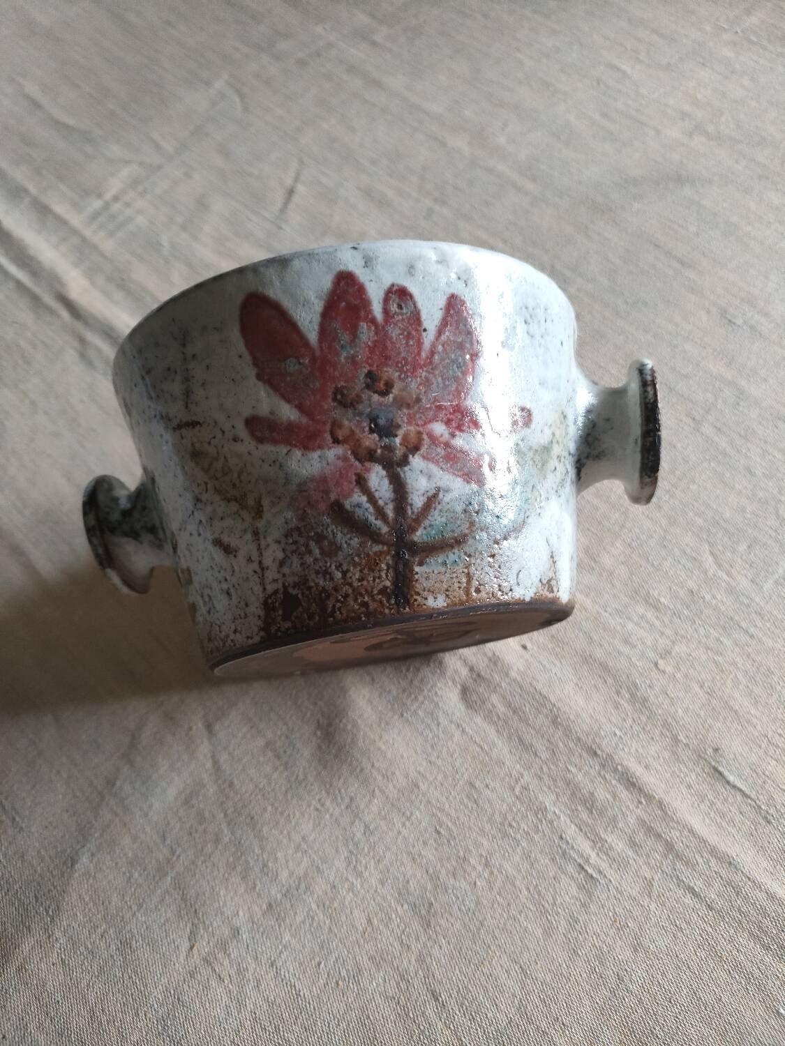 1950s ceramic pot by Gustave Rousseau