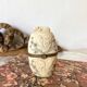 Ivory and brass owl and ermine box