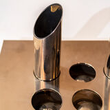 Steel flower holder sculpture by Mario Faggian for MAM, Italy 70s