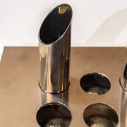 Steel flower holder sculpture by Mario Faggian for MAM, Italy 70s