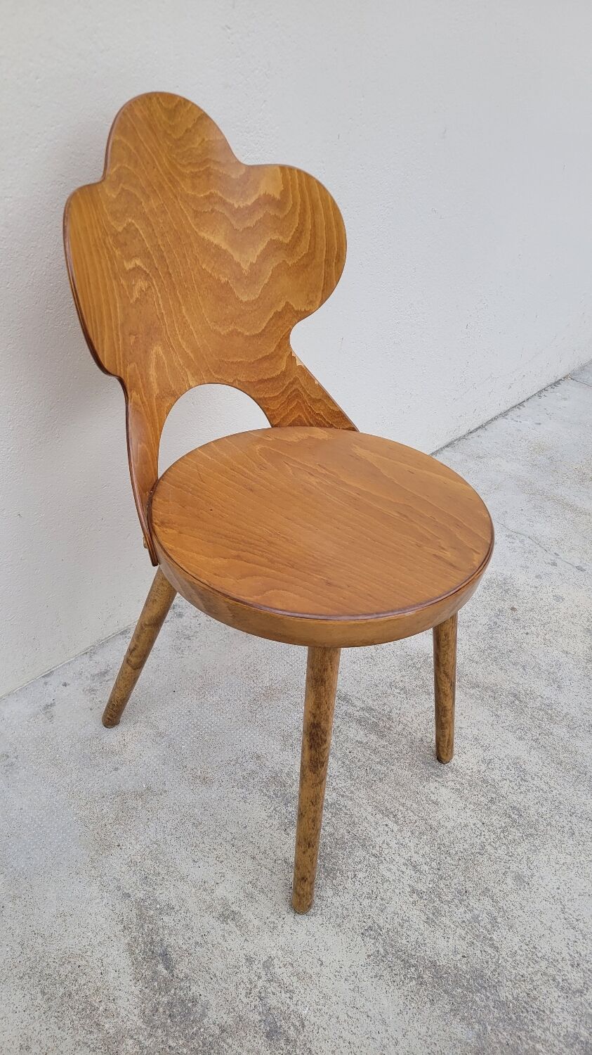 Chaise de bistrot baumann modèle Trèfle 1950