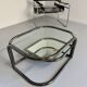 Vintage tubular coffee table with glass top, Italian design Morex, 70s