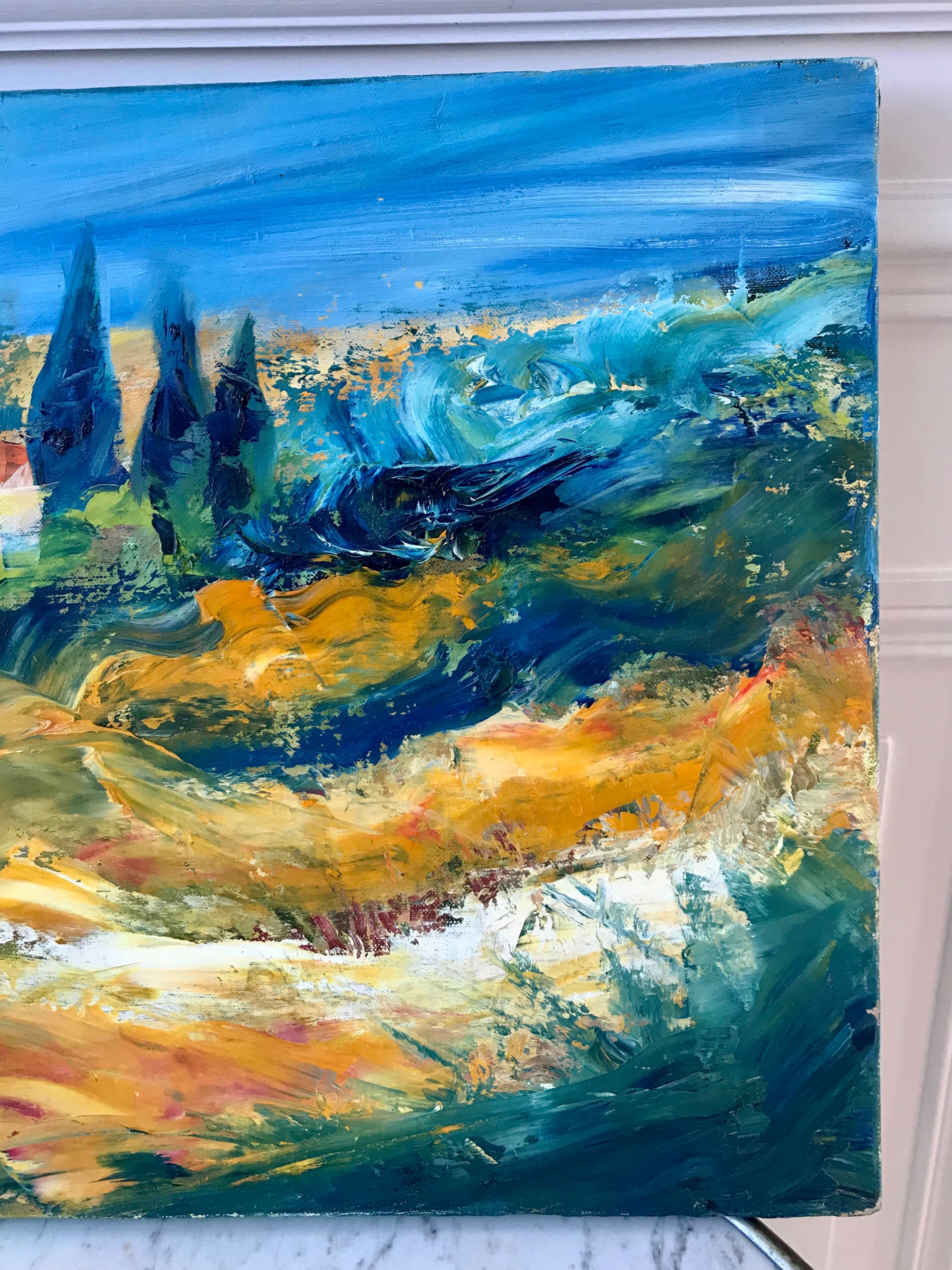 Oil on canvas painting landscape signed