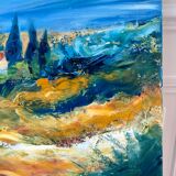 Oil on canvas painting landscape signed