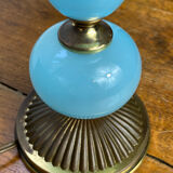 Blue opaline lamp and brass