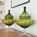 Empoli glass bonbonnière 60s-70s