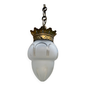 Suspension 1900 en verre - laiton