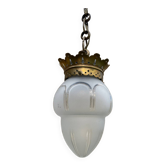 1900 pendant light in glass and brass