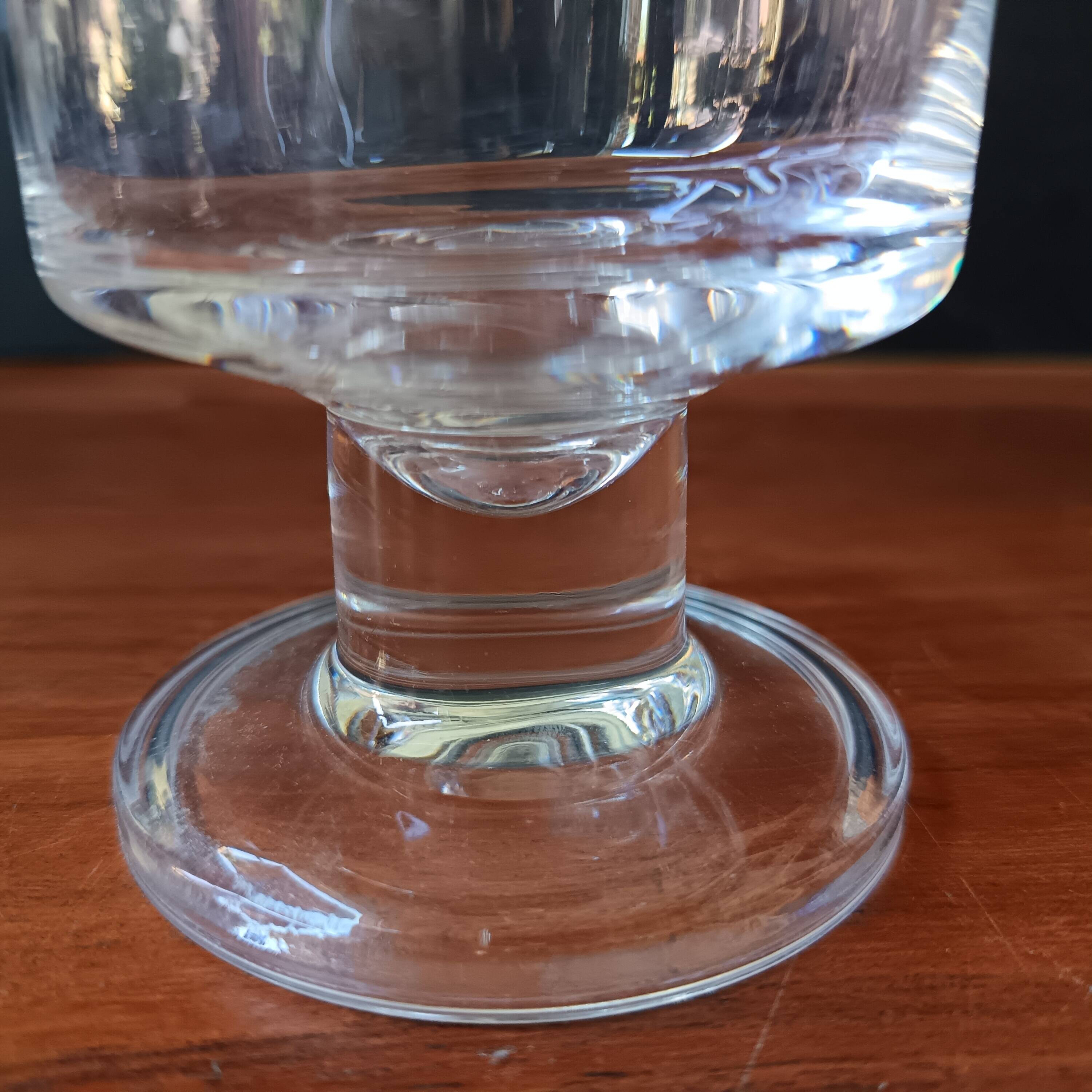 6 vintage thick base transparent goblets