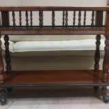 Solid wood planter with two trays on wheels