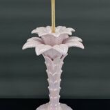 Palm tree lamp in pearly pink ceramic, Italy, circa 1960