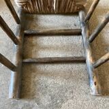 Ancienne chaise en bois tourné et empaillée